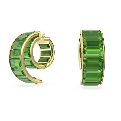 ANNEAUX SWAROVSKI MATRIX TAILLE BAGUETTE VERT
