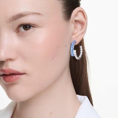 Boucles d oreilles Matrix bleu/blanc
