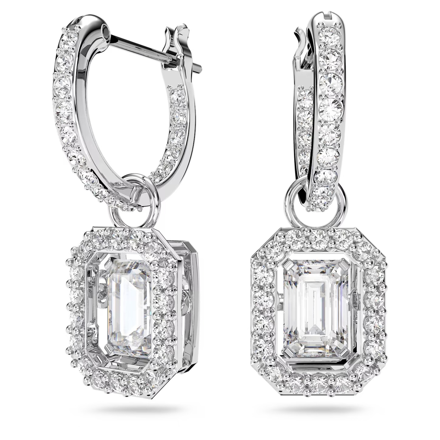 PENDANT D OREILLES SWAROVSKI MILLENIA PIERRE DANSANTE BLANCHE 