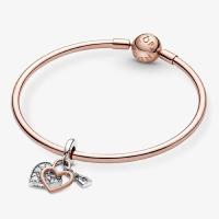 CHARM PANDORA COEUR DOUBLE "TOGETHER ALWAYS"