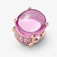 CHARM PANDORA CABOCHON OBALE ROSE 