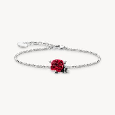 Bracelet Thomas Sabo rose Romance  émail rouge 