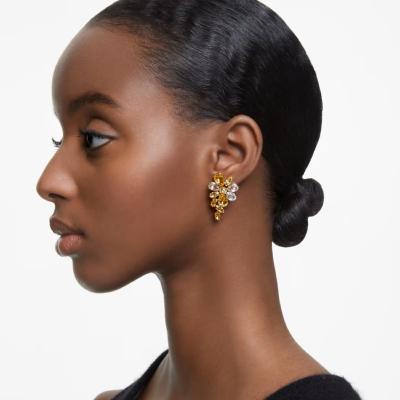 BOUCLES D OREILLES SWAROVSKI GEMA FLEUR JAUNE 