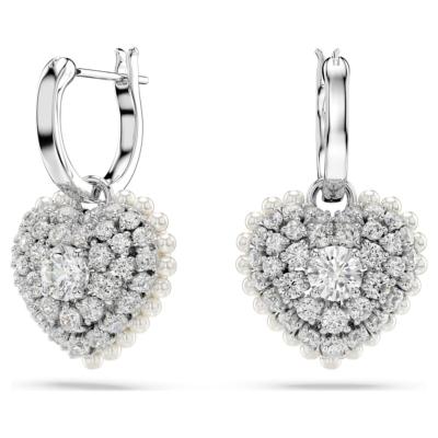 BOUCLES D OREILLES SWAROVSKI COEUR BLANC  