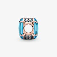 CHARM PANDORA CABOCHON OVALE BLEU