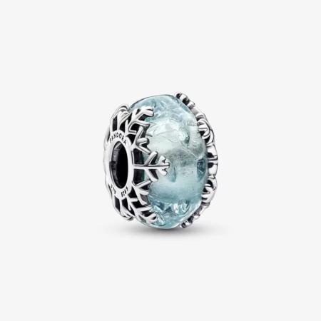 CHARM PANDORA MURANO BLUE HIVER GIVRE