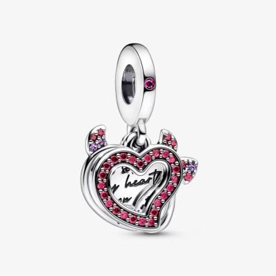 CHARM PANDORA DOUBLE  COEUR DIABOLIQUE 
