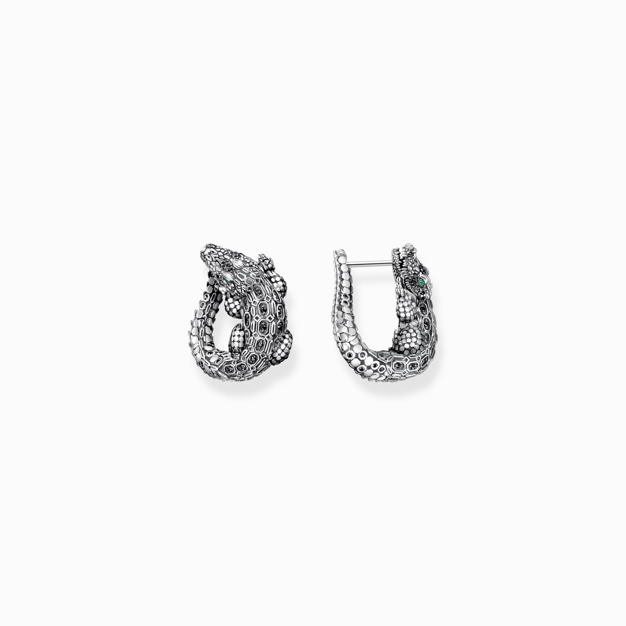 BOUCLES D OREILLES CROCODILE ARGENT 