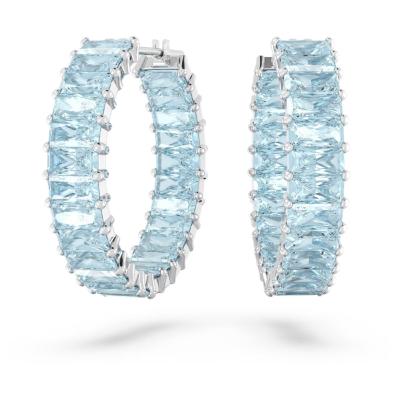 ANNEAUX SWAROVSKI MATRIX TAILLE BAGUETTE BLEU