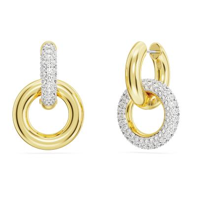 Boucles d'oreilles Swarovski Dextera dorées à l'or fin 18 carat