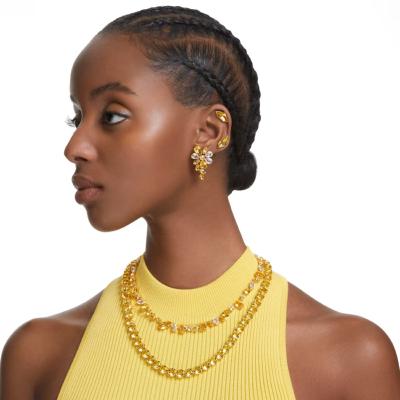 BOUCLES D OREILLES SWAROVSKI GEMA FLEUR JAUNE 