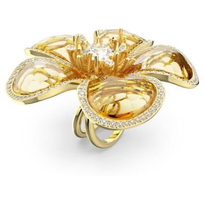 BAGUE FLORERE PLACAGE JAUNE 