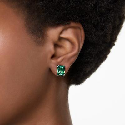 BOUCLES D OREILLES MATRIX PACAGE DE TON DORE CRISTAL VERT 