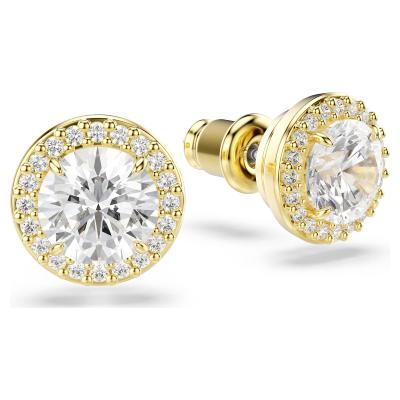 Puce d'oreilles Swarovski Una Angelic plaqué or 18 carat