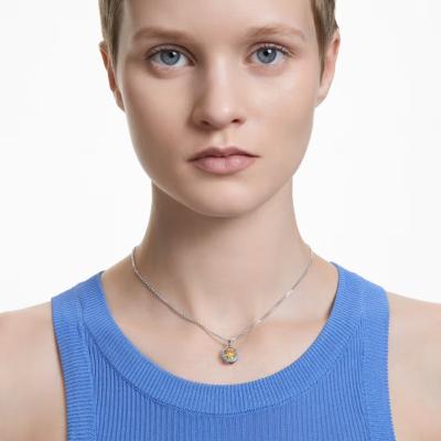 COLLIER SWAROVSKI CHROMA TAILLE OCTOGONALE BLEU/JAUNE