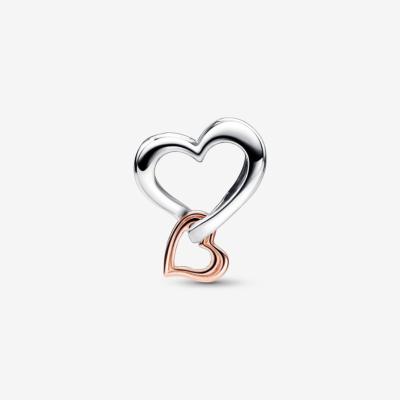 CHARM PANDORA COEUR &#128106; INFINI BICOLORE AJOURE
