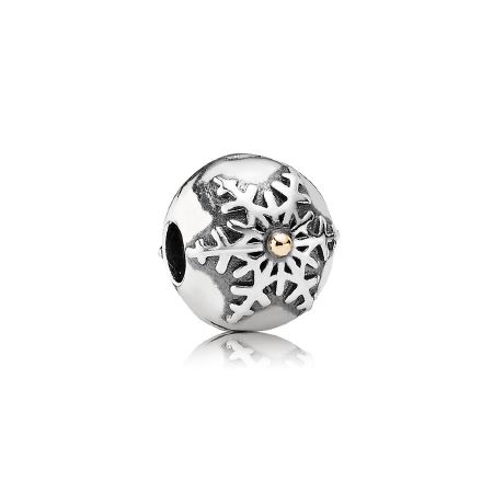 CHARM PANDORA CLIP FLOCON DE NEIGE BICOLORE