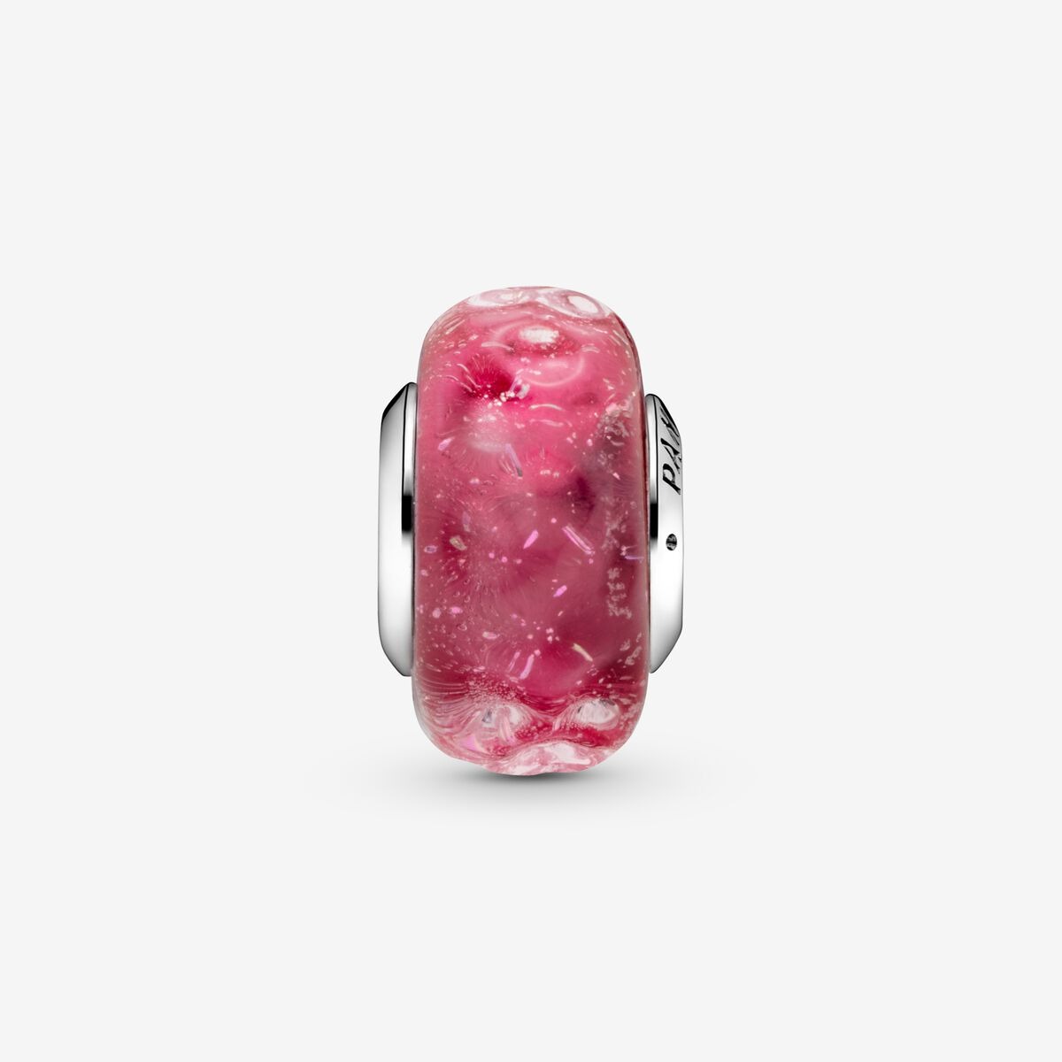 CHARM PANDORA VERRE DE MURANO ROSE ONDULÉE 