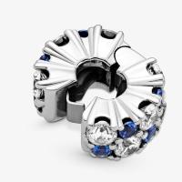 CHARM CLIP PANDORA SCINTILLANT BLEU& INCOLORE