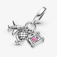 CHARM PANDORA AVION GLOBE & VALISE