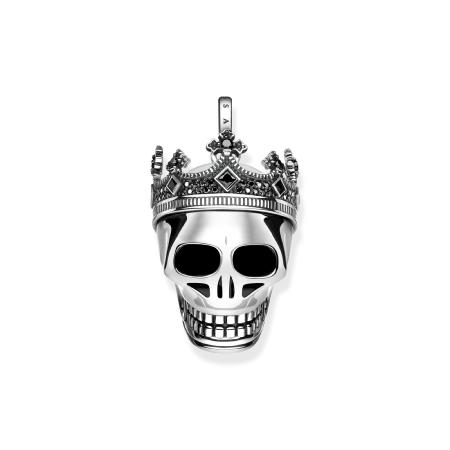 PENDENTIF THOMAS SABO TETE DE MORT COURONNÉ 