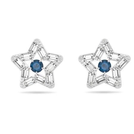 CLOuS D OREILLES SWAROVKI ETOILE COEUR CRISTAL BLEU