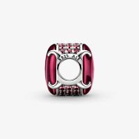 CHARM CABOCHON OVALE ROSE FUSHIA