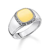BAGUE THOMAS SABO CHEVALIERE DOREE "MOTIF TIGRE"