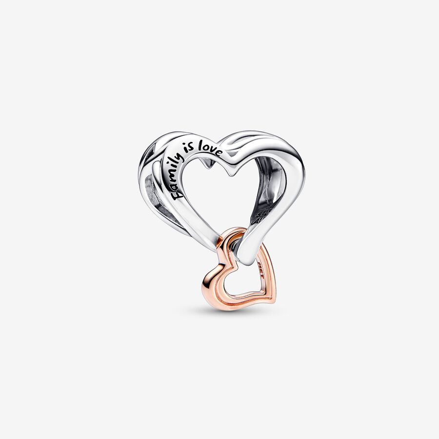 CHARM PANDORA COEUR &#128106; INFINI BICOLORE AJOURE