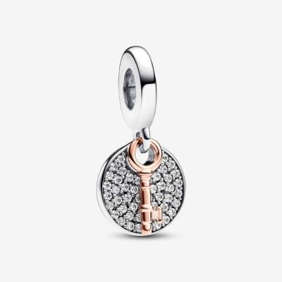 CHARM PANDORA DOUBLE CLE ROSE 