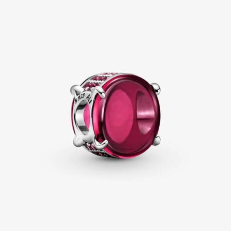 CHARM CABOCHON OVALE ROSE FUSHIA