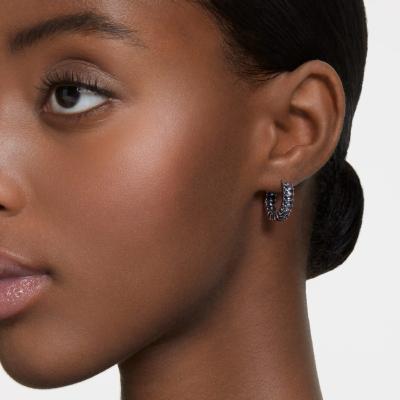 ANNEAUX D OREILLES SWAROVSKI MATRIX RUTHENIUM 