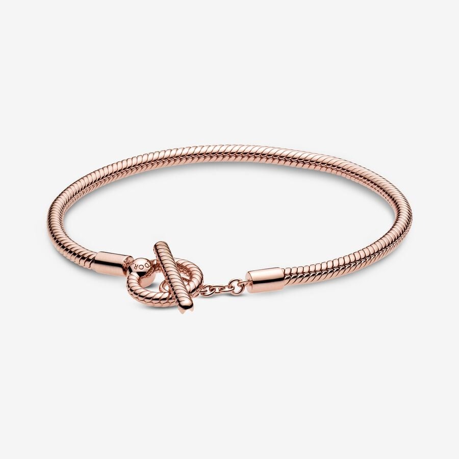 BRACELET PANDORA FERMOIR EN T METAL ROSÉ 