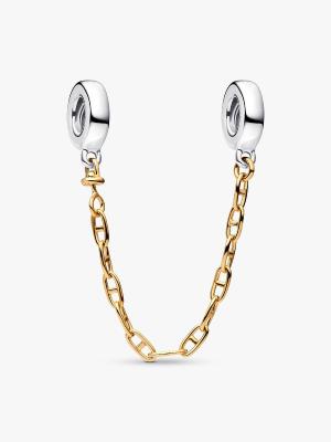 CHAINE PANDORA DE CONFORT PLAQUE  OR ARGENT 