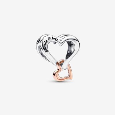 CHARM PANDORA COEUR &#128106; INFINI BICOLORE AJOURE