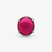 CHARM CABOCHON OVALE ROSE FUSHIA