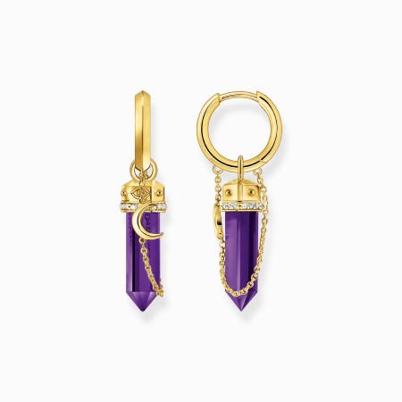 CREOLES PENDENTIF COULEUR  AMETHYSTE 