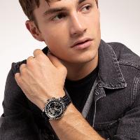 MONTRE REBEL CHRONOGRAPHE NOIR ARGENT 
