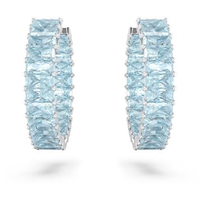 ANNEAUX SWAROVSKI MATRIX TAILLE BAGUETTE BLEU