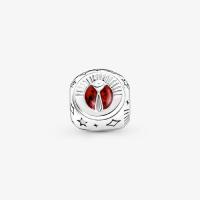 CHARM PANDORA PORTE BONHEUR" TREFLE FER A CHEVAL COCCINNELLE