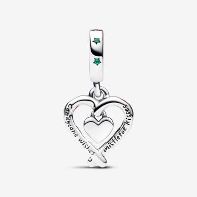 CHARM PANDORA DOUBLE COEUR SUCRE D ORGE 