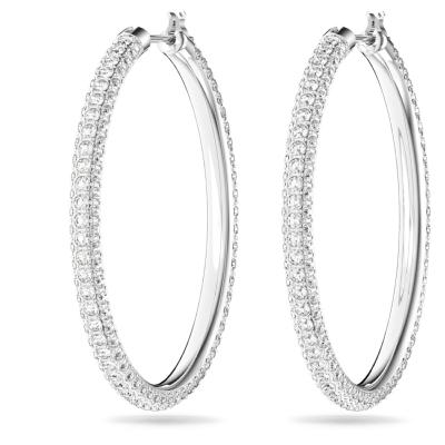 ANNEAUX D OREILLES SWAROVSKI PAVE BLANC