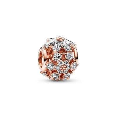 charm Pandora grappe de fleur Métal plaque or rose 14 carat