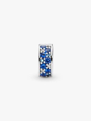 CHARM CLIP PANDORA BLEU SCINTILLANT