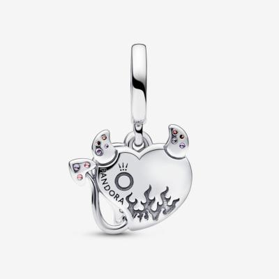 CHARM PANDORA DOUBLE  COEUR DIABOLIQUE 