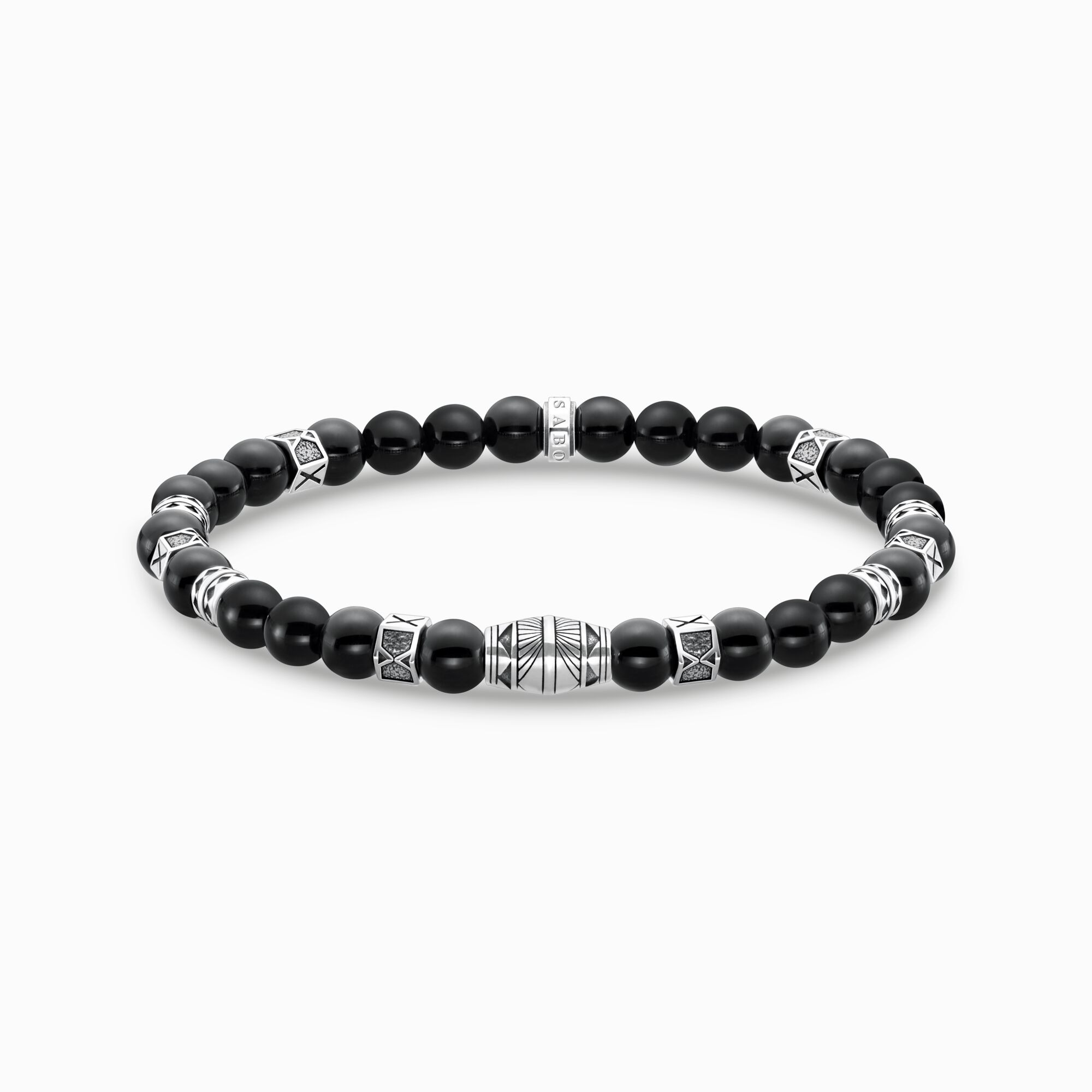 BRACELET THOMAS SABO BEADS NOIRES OEIL DE TIGRE 