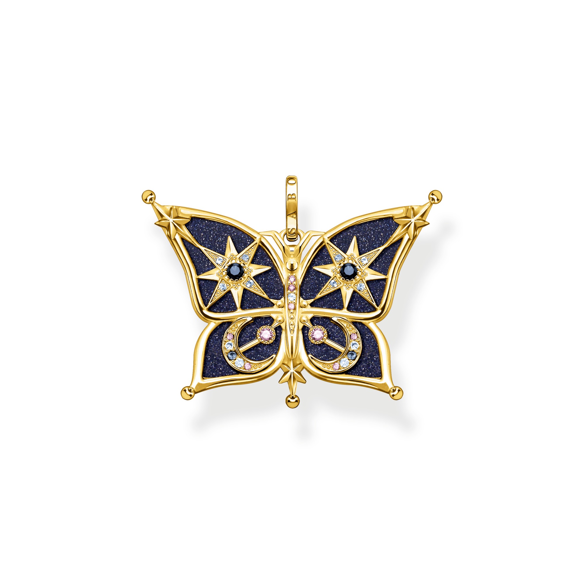 PENDENTIF PAPILLON ROYALTY ETOILE ET LUNE 