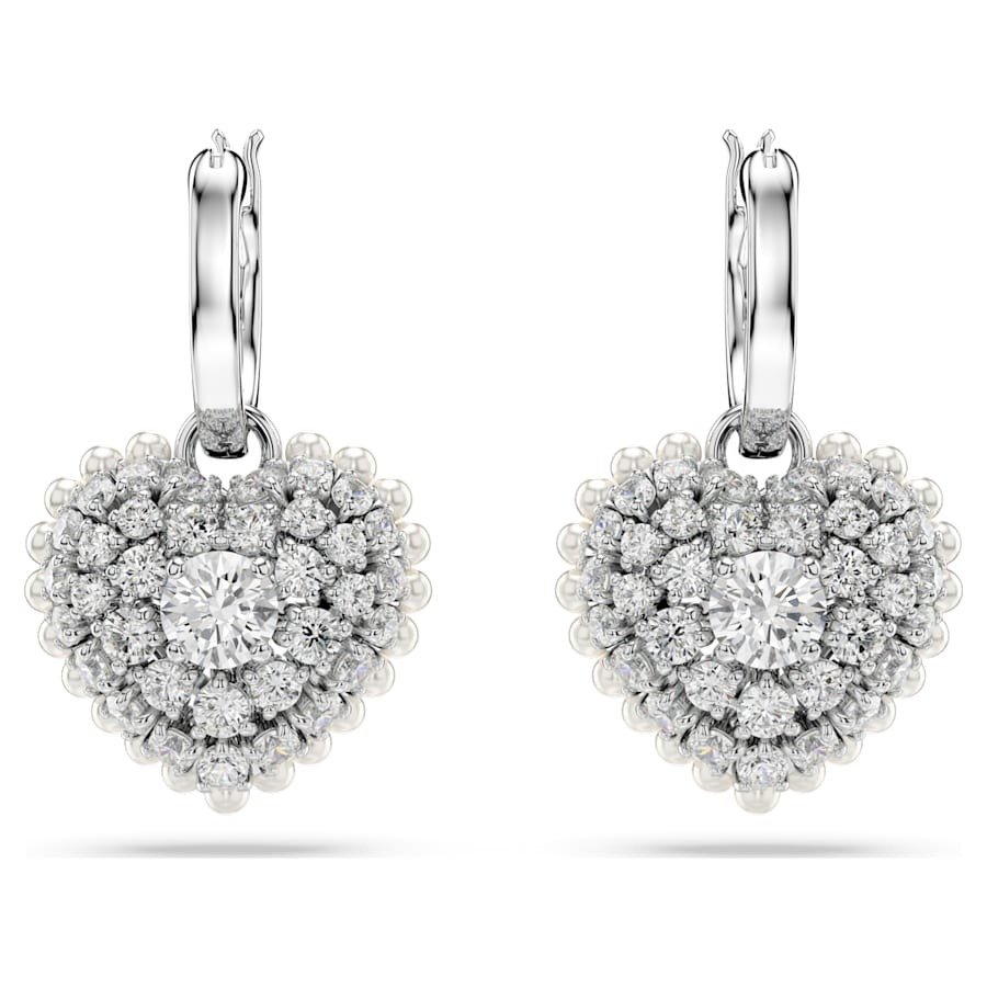 BOUCLES D OREILLES SWAROVSKI COEUR BLANC  