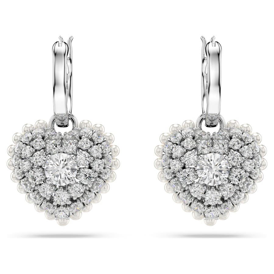 BOUCLES D OREILLES SWAROVSKI COEUR BLANC  