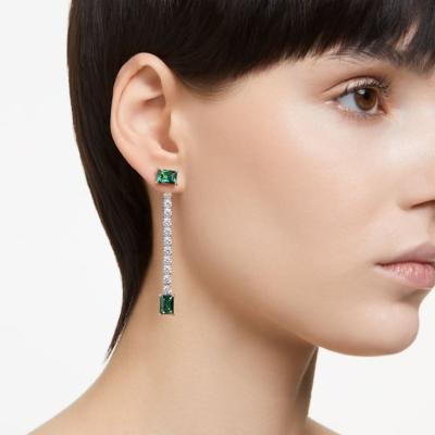 BOUCLES D OREILLES MATRIX TAILLE VARIEE VERT/BLANC 